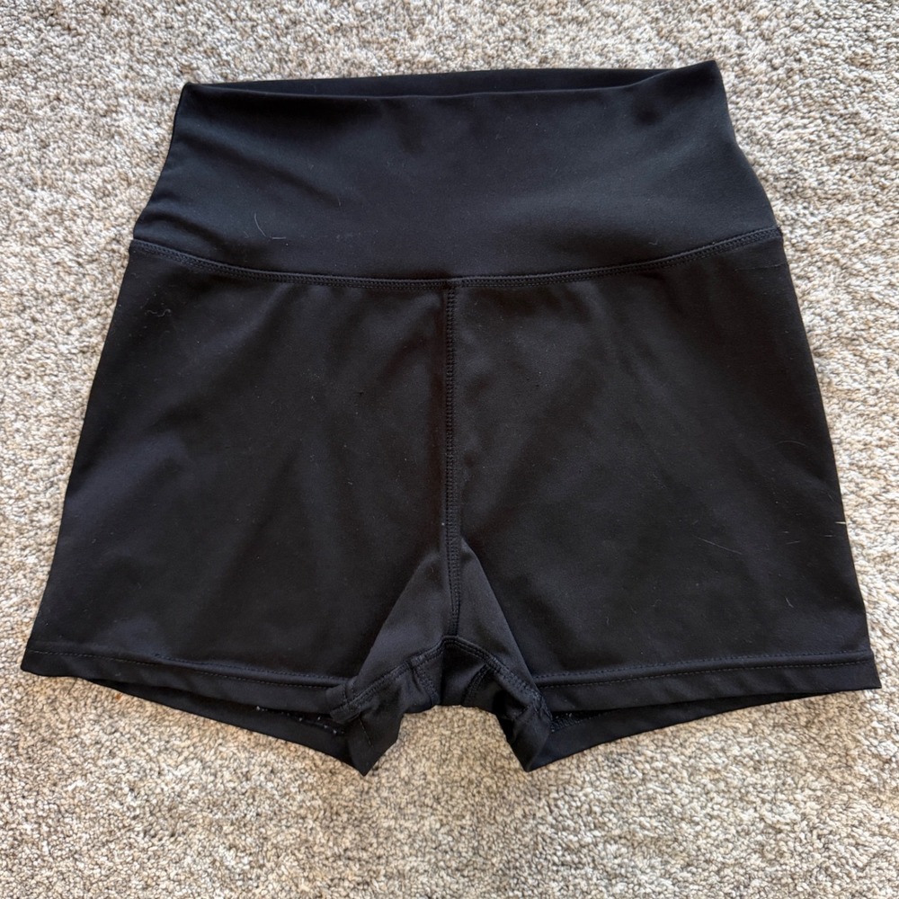 Embrace Your Love Womens Black High Waisted Athletic Yoga Shorts Large EUC
